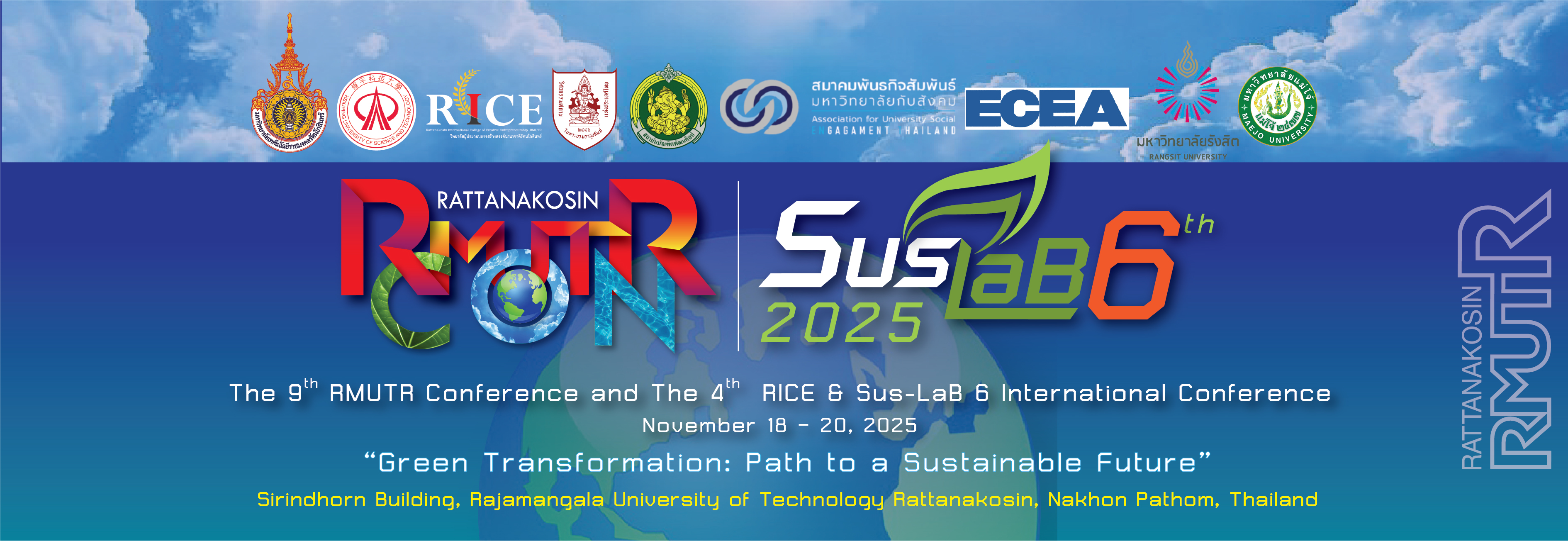 The 9th RMUTR Conference and The 4th RICE & Sus-LaB 6 International Conference